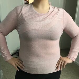 NY&Co Baby Pink with shimmer pullover top